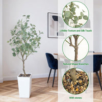 Arbre artificiel Garvee de 1,5 m (5 pi) d'intérieur, réaliste, sans entretien, décoratif et polyvalent pour la maison et le bureau (vert).