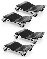 Garvee chariots de déplacement pour roues lot de 4, capacité 2722 kg, plateforme en v avec freins, voitures et utilitaires, noir - noir