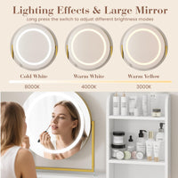Meuble de coiffure moderne Garvee avec miroir pivotant à 360°, ports USB, 2 tiroirs, bois, tabouret confortable pour chambre et dressing, noir et blanc