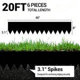 Garvee Bordure De Paysage En Acier Galvanisé 6-lot, Flexible, tous temps, Jardin et Allée, Durable, Métallique, Avec Piquets - 101.6 x 20.3 cm & lot de 6 & noir