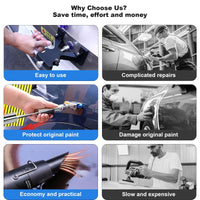 Kit de débosselage sans peinture Garvee 2 en 1, outil de débosselage en acier inoxydable pour réparation automobile, bricolage, polyvalent, noir