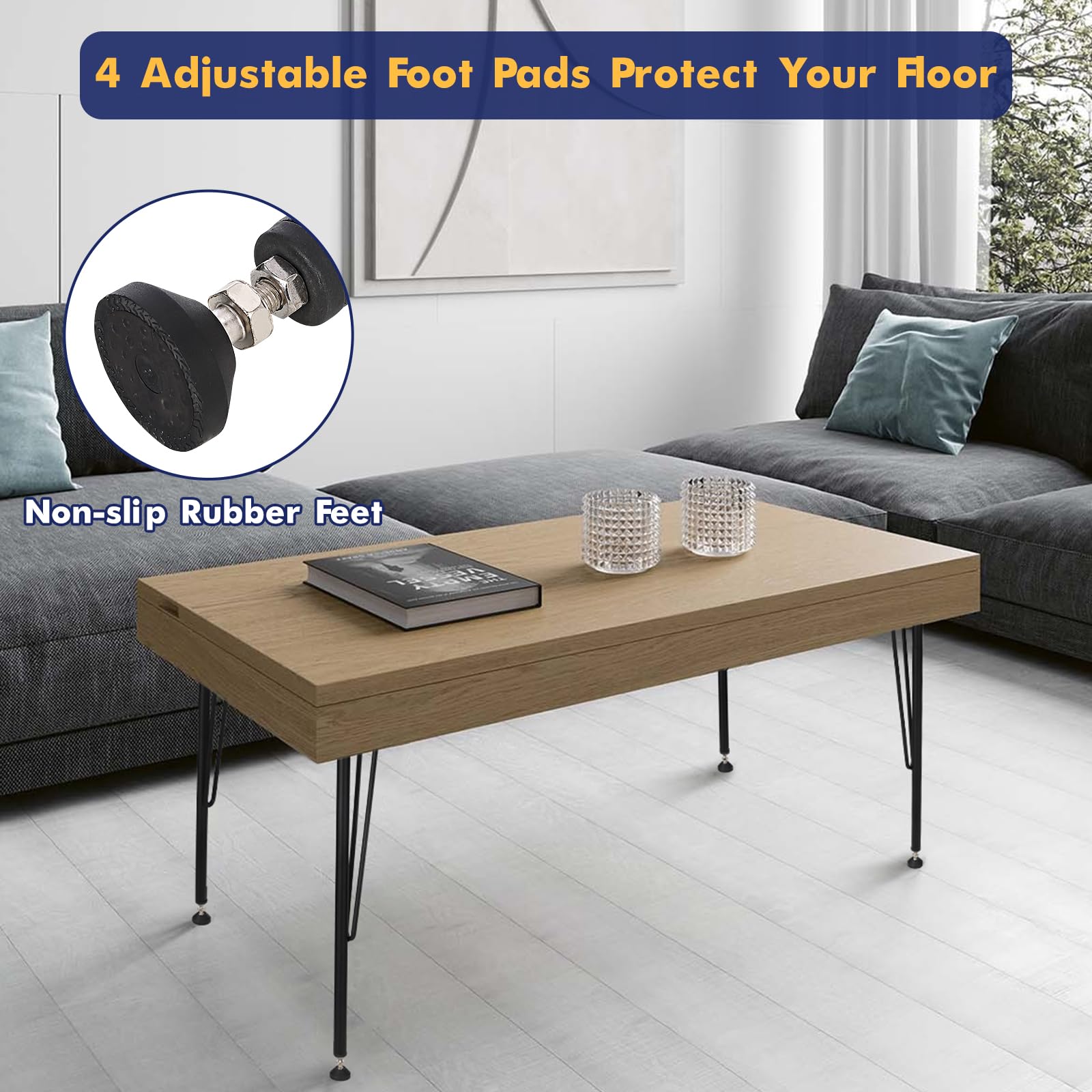 Pieds de table en métal Garvee 71 cm (28 pouces) – Hauteur réglable, robustes et polyvalents pour le bureau, la salle à manger et la conception de tables à faire soi-même
