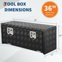 Garvee Coffre sous châssis en aluminium robuste 91 x 30 x 36 cm, rangement étanche noir pour pick-up, camping-car et remorque