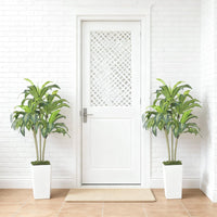 Arbre dragon artificiel Garvee de 120 cm avec pot de fleurs blanc pour salon, balcon ou bureau, plante tropicale en plastique réaliste