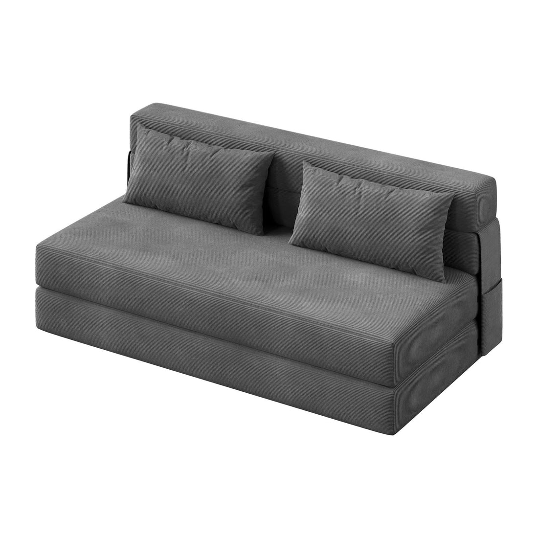 Canapé-lit et fauteuil-lit 4 en 1 Garvee, polyvalent et confortable, en velours côtelé gris foncé, pour salon et chambre d'amis