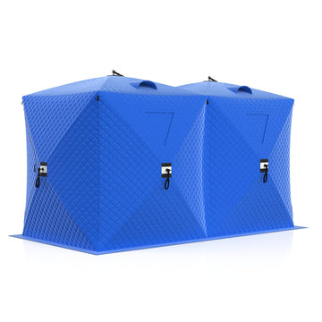 Tente de pêche sur glace Garvee Pop-Up, tissu Oxford 210D, isolée, coupe-vent, pour 6 à 8 personnes, pêche hivernale, avec ancres et cordes