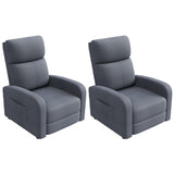 Garvee lot de 2 fauteuils relax réglables en lin gris foncé, structure métallique, dossier haut, pour salon et cinéma maison