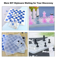 Jeu d'échecs Garvee en silicone (3 pièces) – Pièces et échiquier 3D pour loisirs créatifs, enfants et adultes, transparent