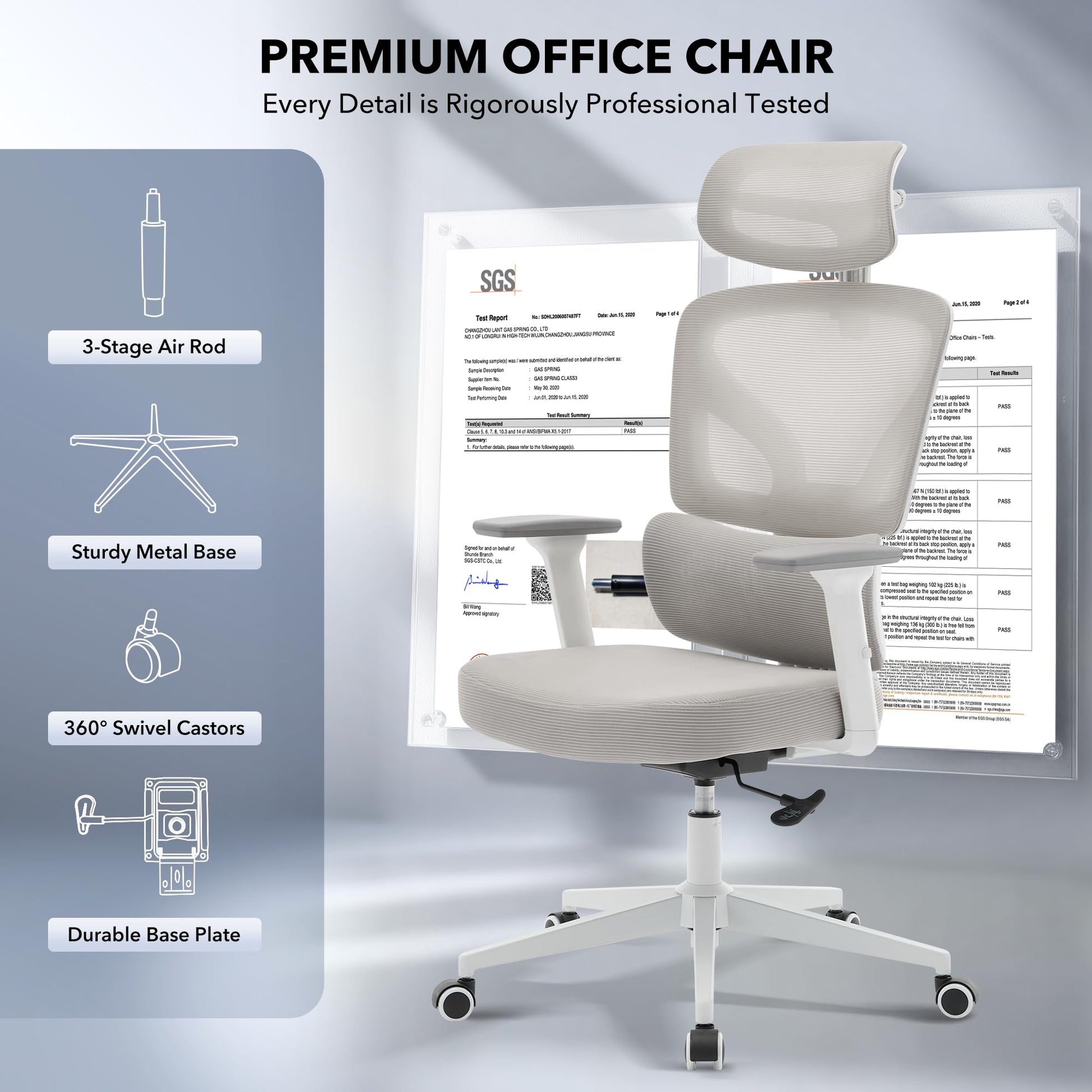 Chaise de bureau ergonomique Garvee en maille avec soutien lombaire réglable, accoudoirs 3D, structure en métal, dossier haut, pivotante, pour bureau et télétravail, noire