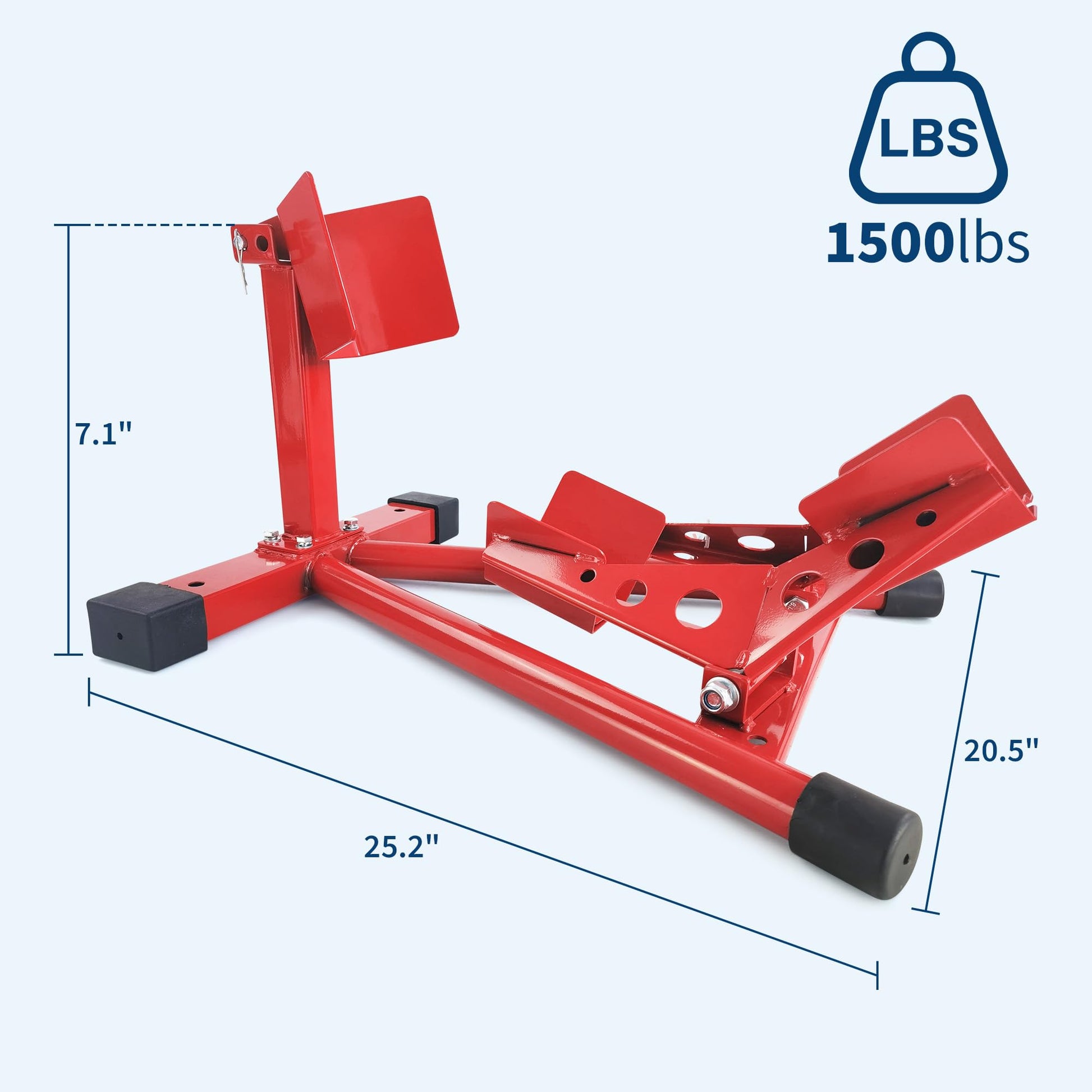 Cale de roue universelle Garvee pour moto, capacité de charge de 680 kg (1500 lb), en acier, pour pneus de 16 à 21 pouces, pour garage et remorque.