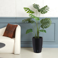 Ensemble de jardinières à arrosage automatique Garvee de 40 cm de haut avec indicateur de niveau d'eau visible pour l'intérieur et la terrasse, noires, robustes et ventilées