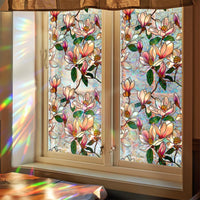 GARVEE Film adhésif opaque anti-UV pour vitres, motif floral, 43 x 200 cm