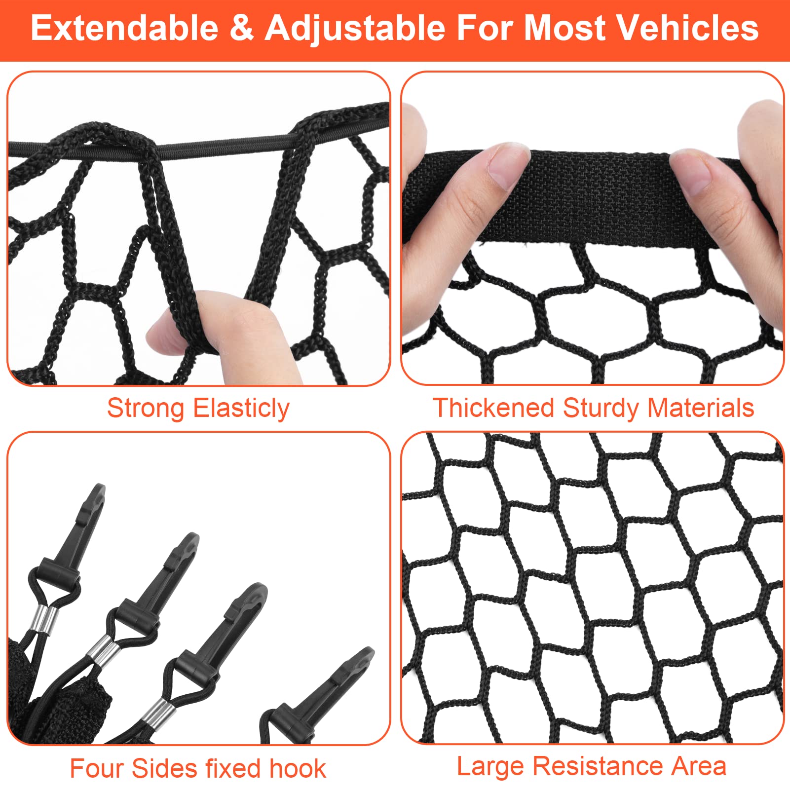Grille de protection pour coffre Garvee, filet de sécurité pour chien, 130 x 90 cm, universel, noir