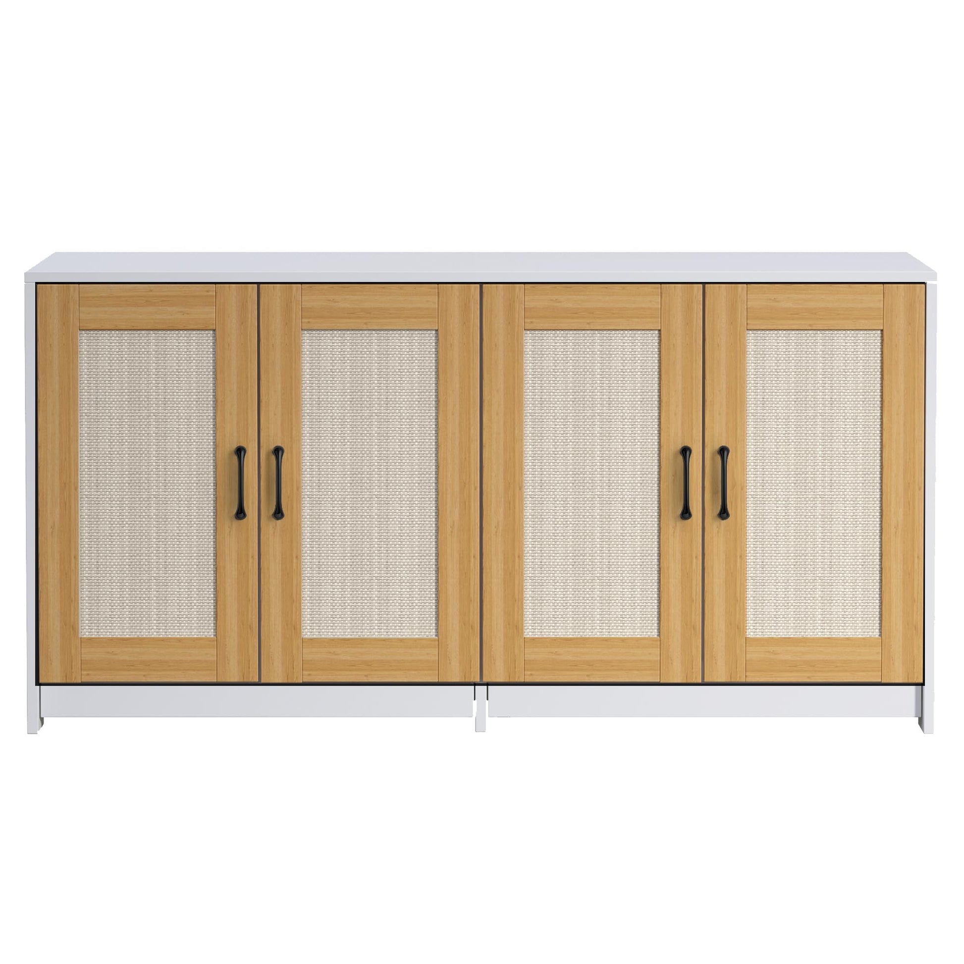 Enclos double pour litière Garvee avec portes en sisal pour 2 chats, 120 cm, blanc, meuble TV pour chat d'intérieur