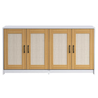 Enclos double pour litière Garvee avec portes en sisal pour 2 chats, 120 cm, blanc, meuble TV pour chat d'intérieur