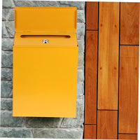 Boîte aux lettres Garvee avec serrure à clé, en métal, murale, pour porte d'entrée, bureau, extérieur, 21,5 x 6 x 29 cm, jaune