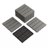Garvee Carreaux De Terrasse Plastique 9 pièces, PVC Durable, Résistants, Drainage Efficace Pour terrasse, Balcon, Jardin, Personnalisables - Gris-1