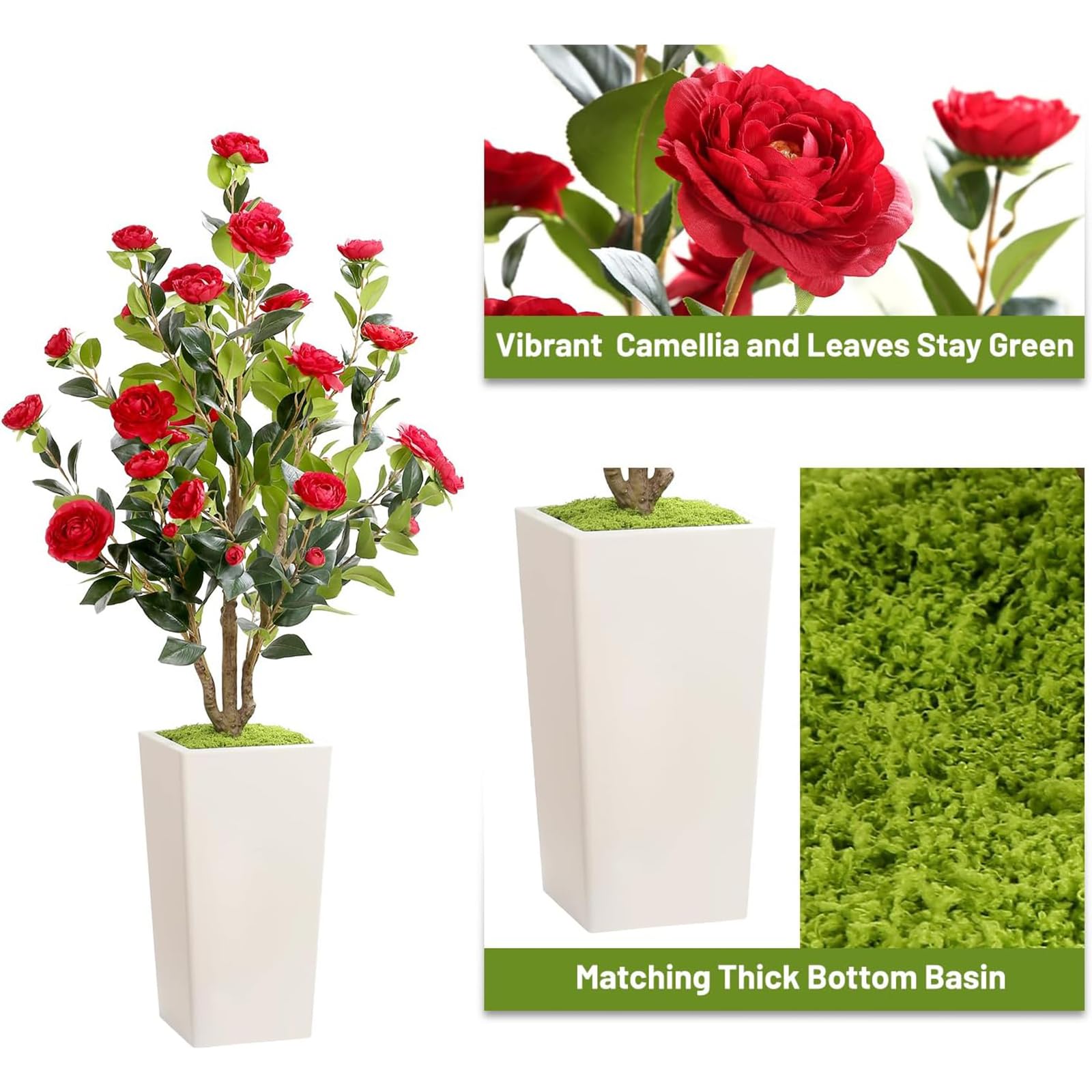 Arbres artificiels d'intérieur Garvee de 1,20 m, design réaliste, sans entretien, polyvalents pour la maison et le bureau, écologiques