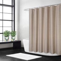 Rideau de douche en lin Garvee Flax 240 g/m² résistant avec crochets pour salle de bain, taupe, 120 x 180 cm