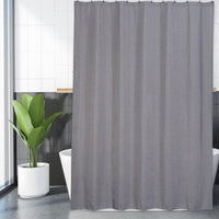 Rideau de douche Garvee, imperméable, en tissu épais 240 g/m² avec crochets, gris, 183 x 183 cm, style hôtelier de luxe