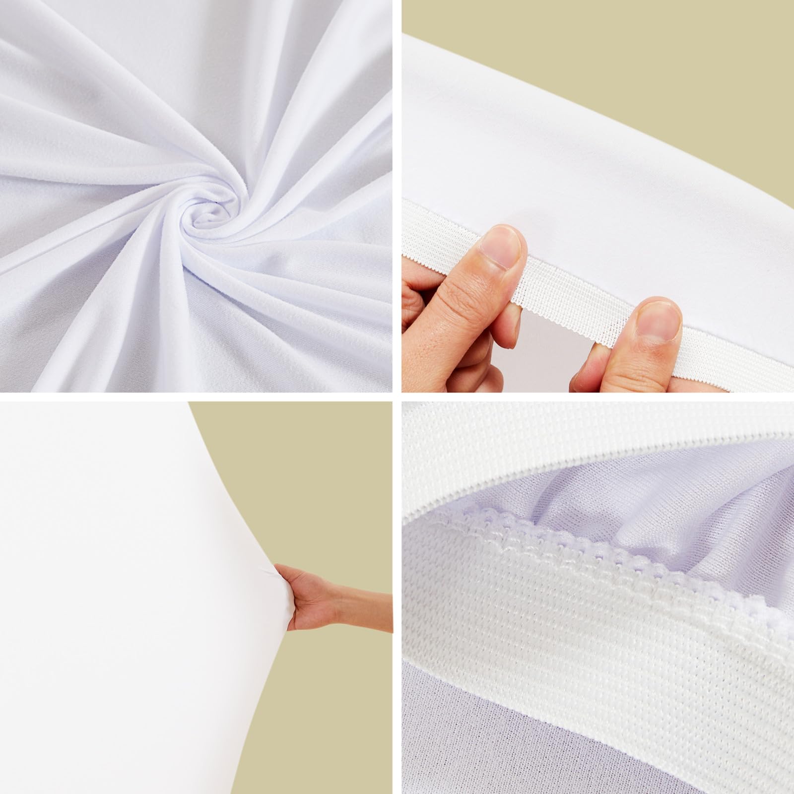 Arche ronde Garvee, toile de fond en polyester avec fermeture éclair et élastique, légère, 1,98 m, décoration pour mariages et fêtes, blanche
