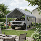 Garvee bâche de remplacement pour carport 3,05 × 6,1 m en PE 200 g, résistante aux UV et au vent, grise