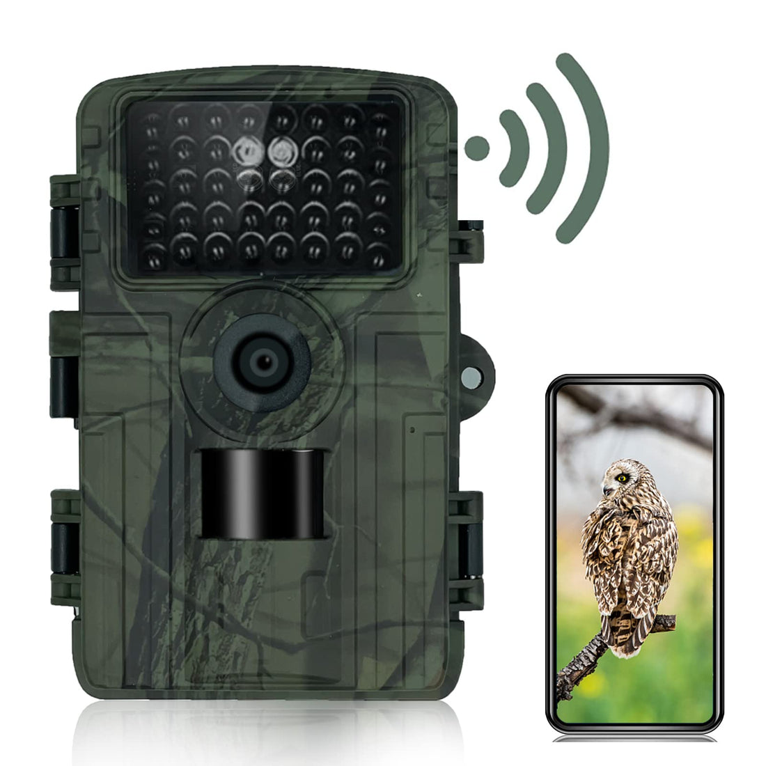 Caméra de surveillance Garvee Wildlife Camera 32MP 1080P WiFi IP66 étanche pour la chasse en extérieur avec vision nocturne (noire)