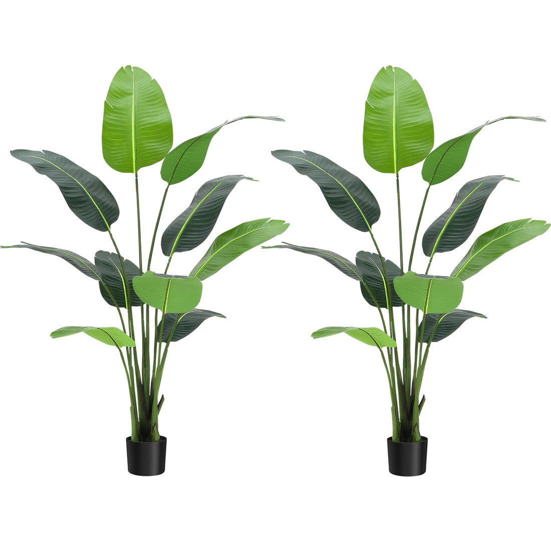 Garvee Oiseau de Paradis Artificiel 152 cm en Polyester, Pot Noir Stable, Plante Réaliste et Durable pour Maison et Bureau