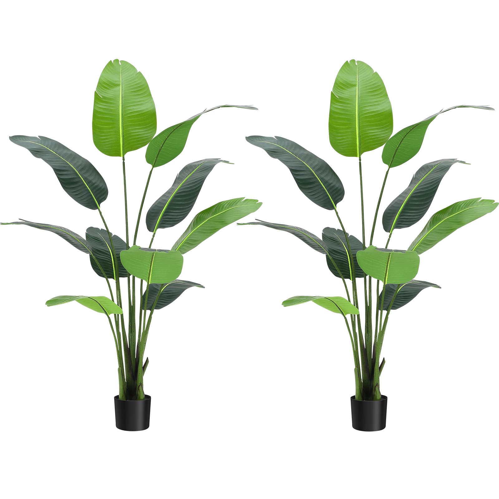 Garvee Oiseau de Paradis Artificiel 152 cm en Polyester, Pot Noir Stable, Plante Réaliste et Durable pour Maison et Bureau