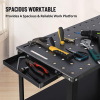 Table de soudage Garvee 91 x 48 cm en acier, capacité de charge de 544 kg, pieds réglables, pour l'industrie et le bricolage.