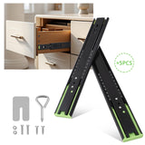 Glissières de tiroir robustes Garvee, capacité de 45 kg, extension complète, roulements à billes, acier, fermeture amortie, faible bruit, pour boîte à outils de cuisine à montage latéral de 30,5/35,5/40,5 cm - 