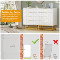 Garvee commode à 4 tiroirs avec grand espace de rangement, en MDF, pieds en métal doré, idéale pour la chambre et l'entrée, robuste et résistante aux rayures