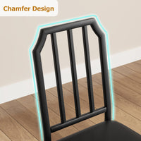Ensemble table et chaises Garvee pour 4 personnes, design biseauté, coussins d'assise en polyuréthane, structure en MDF et acier, compact et robuste, idéal pour les petits espaces, noir.