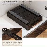 Ensemble de 2 organisateurs de porte coulissante Garvee pour cuisine et salle de bain, plastique robuste, gain de place, noir