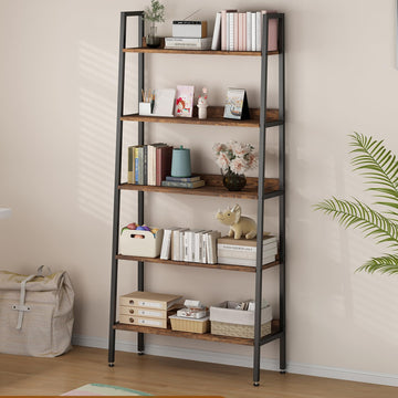 Garvee étagère de 170 cm de haut, 5 tablettes, structure en métal brun rouille, étroite, idéale pour le salon, le bureau ou la cuisine