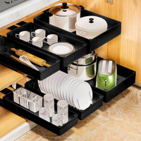 Organisateur de placard extensible Garvee avec glissières en acier, 3 tailles, rangement sous évier pour cuisine et salle de bain, facile à installer, différentes tailles
