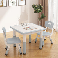 Ensemble table et 2 chaises pour enfants Garvee, plateau de table style graffiti, hauteur réglable, robuste et multifonctionnelle pour jouer et manger.