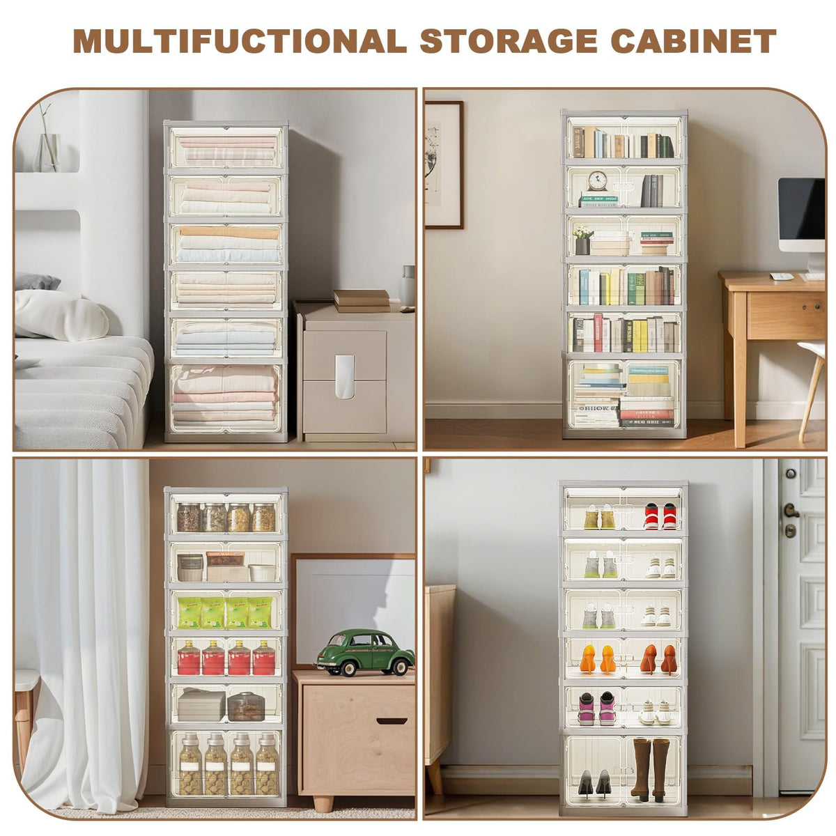 Étagère à chaussures pliable Garvee à 6 niveaux avec housse, robuste, anti-poussière, en PP+PS, pour entrée et salon, 6 ou 9 niveaux, transparente