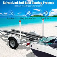 Balai de guidage réglable Garvee pour remorque de bateau, 101,6 cm (40 pouces), avec feux LED, acier galvanisé antirouille, pour bateaux de ski nautique, de pêche et de voile, montage flexible, protection PVC, 116,8 cm (46 pouces), noir