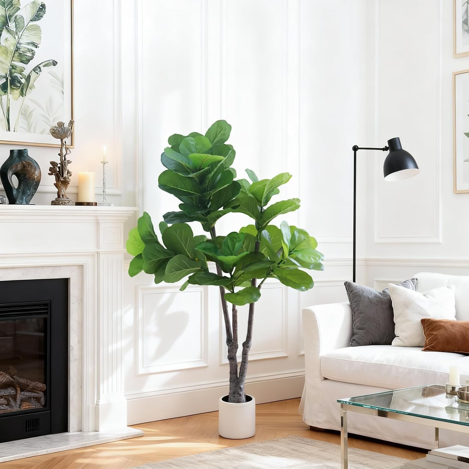 Arbre artificiel d'intérieur Garvee de 1,5 m, réaliste, sans entretien, matériau de haute qualité, polyvalent et durable, idéal pour la décoration de la maison et du bureau, vert.