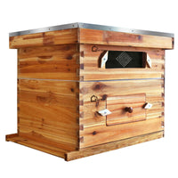 Kit de ruche Garvee Langstroth à 10 cadres avec revêtement en cire d'abeille, bois de cèdre, fenêtre en acrylique, ventilation, kit de démarrage