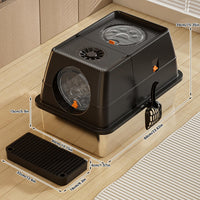 Bac à litière Garvee en acier inoxydable avec couvercle, grande ouverture sur le dessus, antidérapant, pour chats et chiens, 60 cm (L) x 40 cm (l) x 44 cm (H)