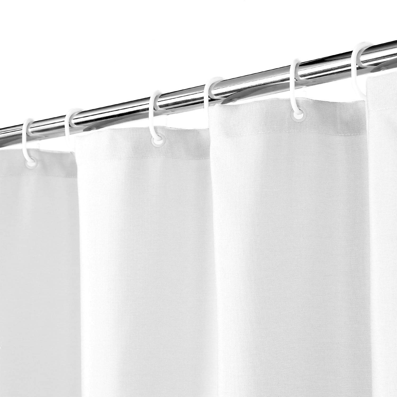 Rideau de douche Garvee aspect lin 240 g/m² épais avec crochets pour salle de bain 81 x 180 cm blanc