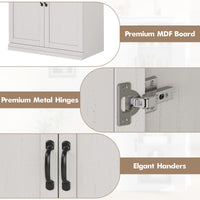 Armoire de rangement Garvee Pantry 70" avec portes et étagères réglables pour la cuisine et le salon, en MDF P2, robuste, anti-basculement, teinte bois neutre