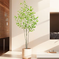 Ficus artificiel Garvee de 1,8 m avec feuilles réalistes, idéal pour le bureau et le salon. Durable, facile d'entretien et vert.