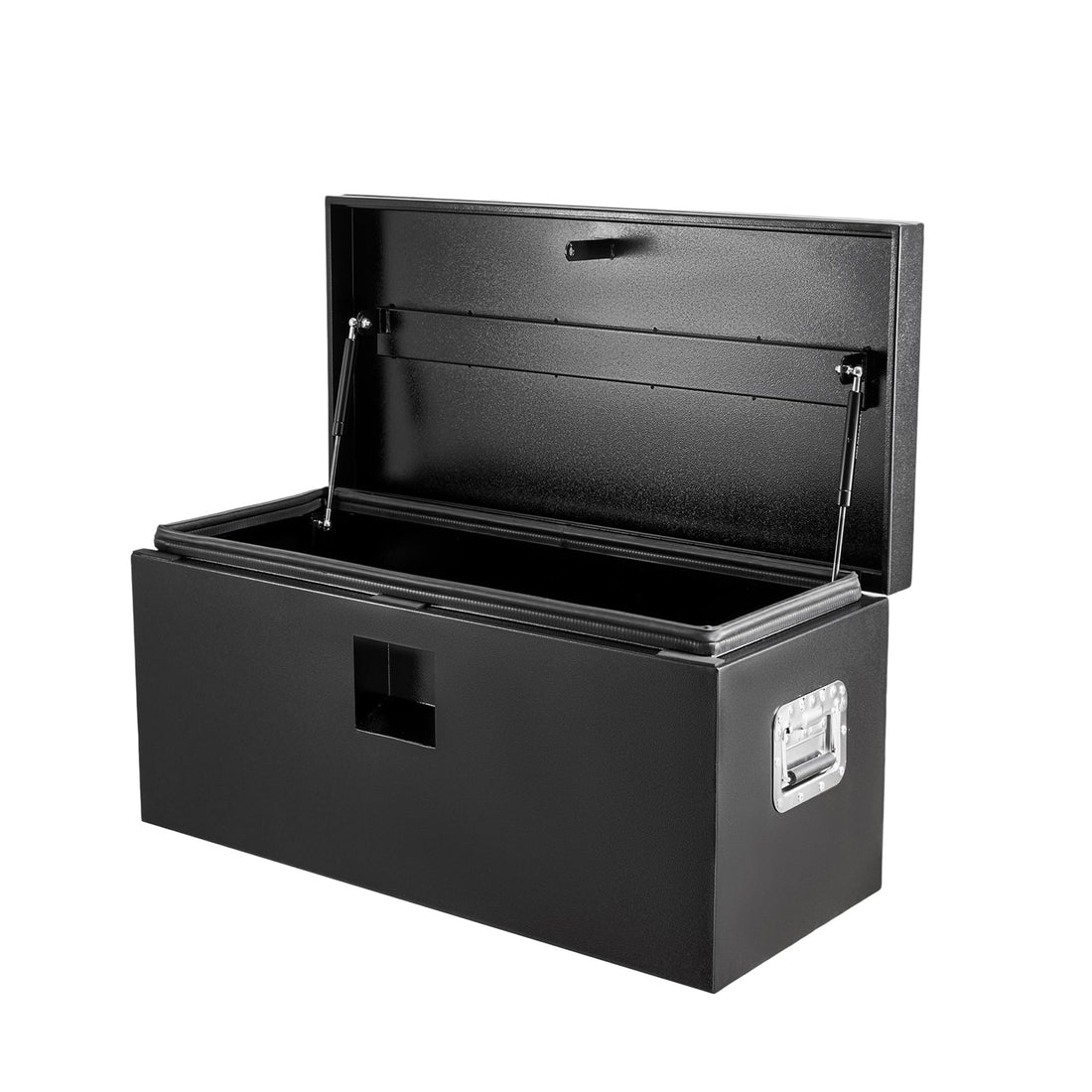 Garvee Coffre à Outils HHF pour Camion, Couvercle Rainuré avec Double Vérin Hydraulique, Format Compact 38 × 38 × 76 cm, Noir