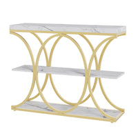 Console Garvee 99 cm (39 po), style industriel, 3 niveaux, structure en métal et bois, moderne, idéale pour le salon, le couloir ou l'entrée, gain de place, noire