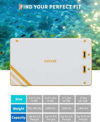 Ponton flottant gonflable Garvee 3 x 1,8 m (10 x 6 pi) en PVC marin, surface antidérapante en EVA de 15 cm (6 po) d'épaisseur, pour lac et plage, bleu