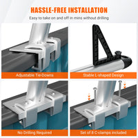 Porte-échelle en aluminium Garvee pour camionnette, capacité de 363 kg (800 lb), réglable de 43 à 74 cm (17 à 29 po), revêtement en poudre noir, pour camionnette, kayak, planche de surf