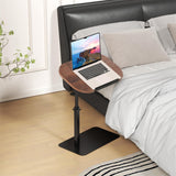 Garvee Table d'Appoint en C pour Canapé, Réglable en Hauteur et Pivotante à 360°, Finition Noyer, Design Compact et Résistant à l'Eau pour Salon et Petits Espaces - Noyer